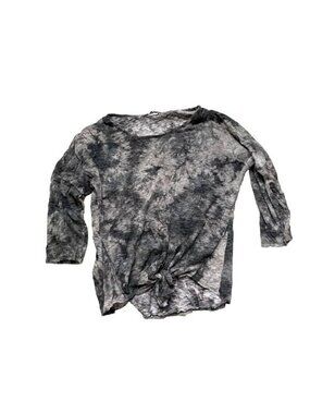 David Cline Top Blouse with front tie Medium high low